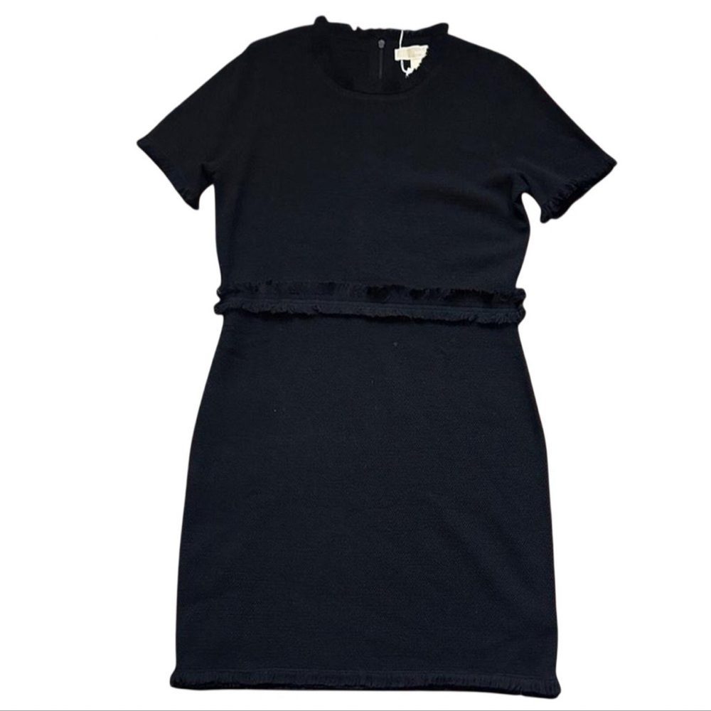 NWT MICHAEL Michael Kors Women’s Chic Black Textured Knit Dress — LARGE